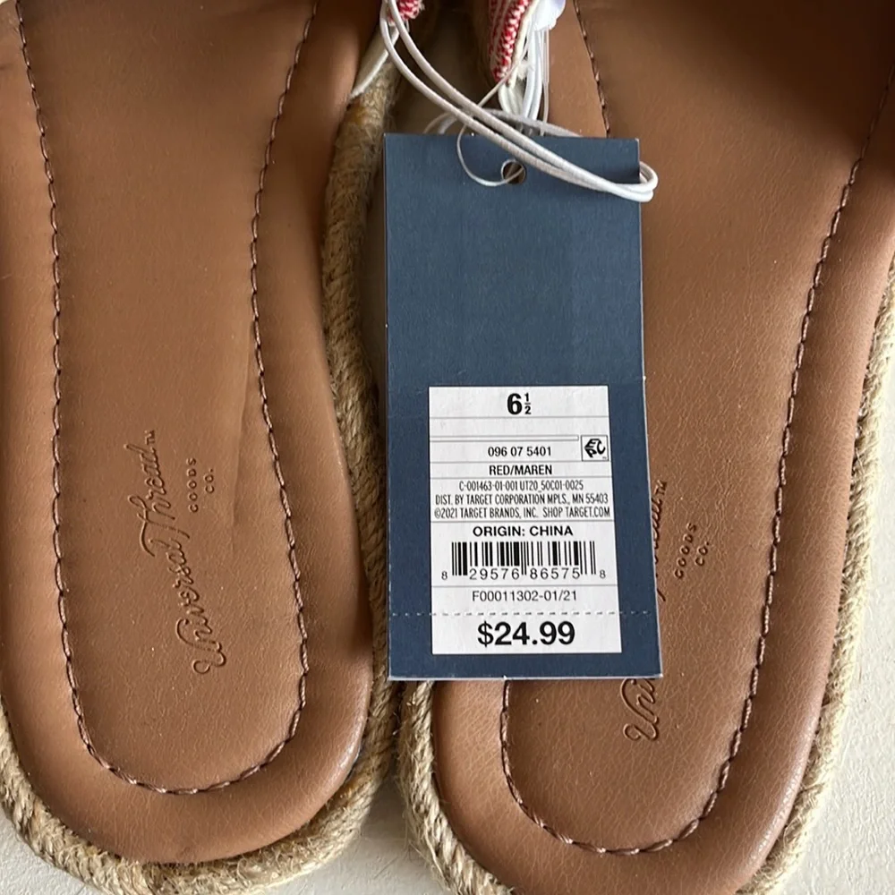 NEW Universal Thread Maren Square Toe Espadrille Slide Sandals Size 6.5 - Picture 8 of 8